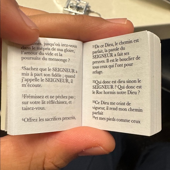 Silver Holy Bible Keychain with blue Gemstone 1 piece - Picture 10 of 14